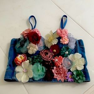 Jean Flower Bustier size small never worn